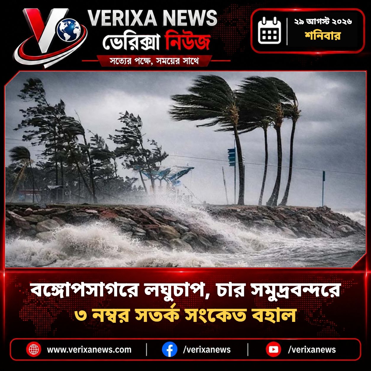 বঙ্গোপসাগরে লঘুচাপ, চার সমুদ্রবন্দরে ৩ নম্বর সতর্ক সংকেত বহাল — 1